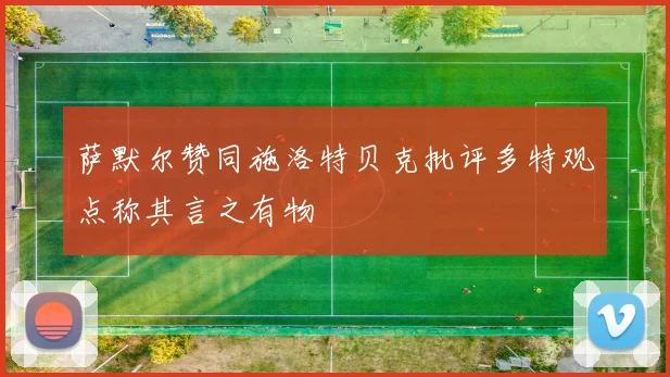 萨默尔赞同施洛特贝克批评多特观点称其言之有物